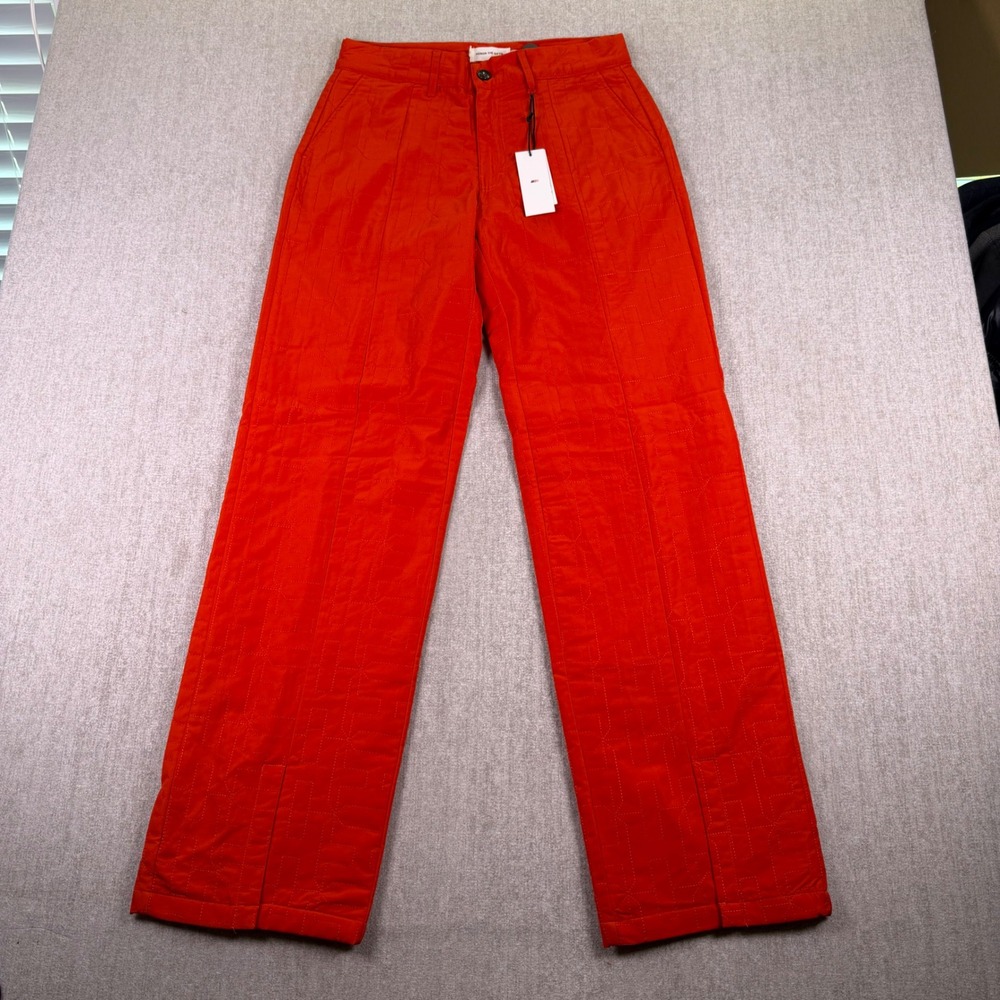 Honor The Gift Quilted Pants Mens 30 Orange H Geometric Streetwear HTG230112